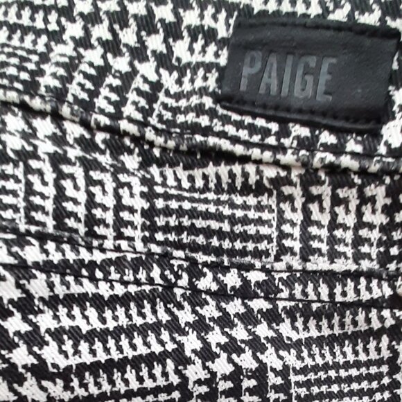 PAIGE Hoxton Ultra Skinny Jeans - Cream/Black Glen Check - Size 27 - Picture 4 of 5